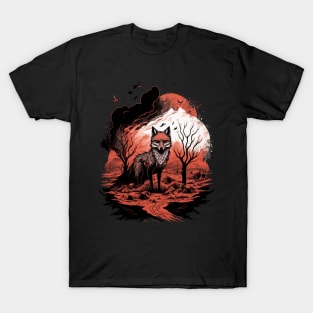 An Orange Fox in a Burning Forest T-Shirt